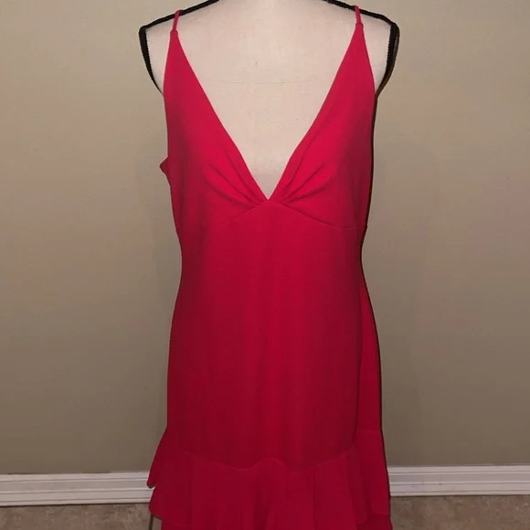 Badgley Mischka ruffle sleeveless maxi dress wedding guest size 14 - Picture 2 of 8